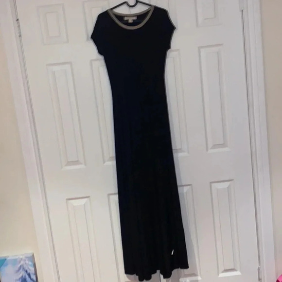 Michael Kors black knit sequins  crew neck maxi dress Sz S - Picture 8 of 15